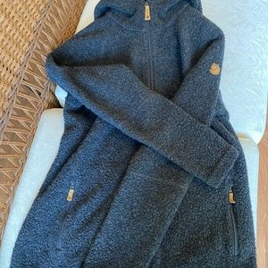 Fjallraven Women's Kaitum Fleece Hooded Jacket, Size Medium, Black, Excellent UC
